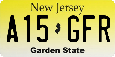NJ license plate A15GFR
