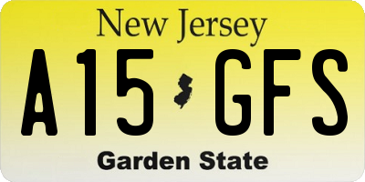 NJ license plate A15GFS