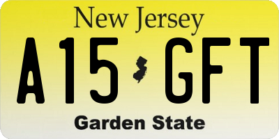 NJ license plate A15GFT