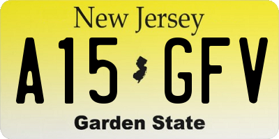 NJ license plate A15GFV