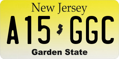 NJ license plate A15GGC