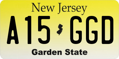 NJ license plate A15GGD