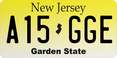 NJ license plate A15GGE
