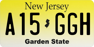 NJ license plate A15GGH