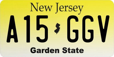NJ license plate A15GGV