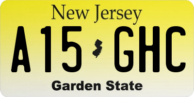 NJ license plate A15GHC