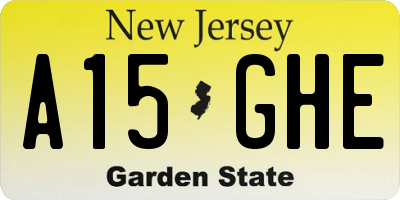 NJ license plate A15GHE