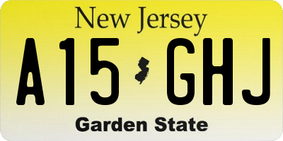 NJ license plate A15GHJ