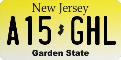 NJ license plate A15GHL