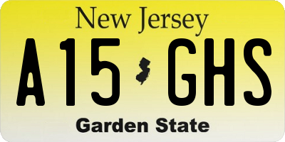 NJ license plate A15GHS