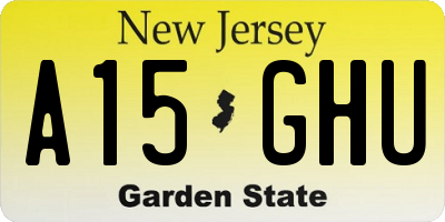 NJ license plate A15GHU