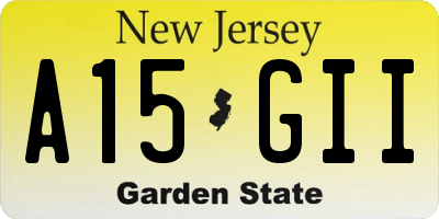 NJ license plate A15GII