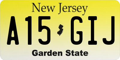 NJ license plate A15GIJ