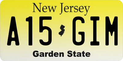 NJ license plate A15GIM