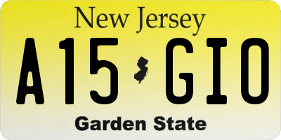 NJ license plate A15GIO