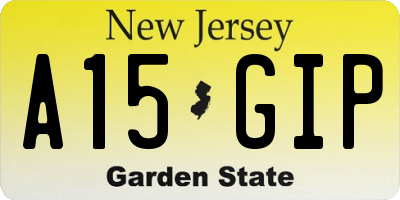 NJ license plate A15GIP