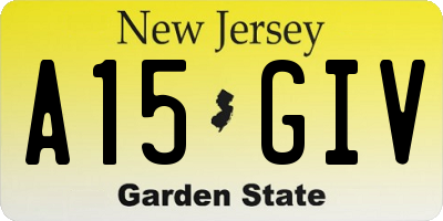 NJ license plate A15GIV