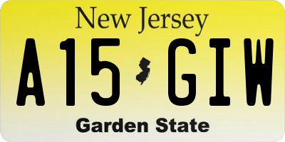 NJ license plate A15GIW