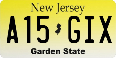 NJ license plate A15GIX