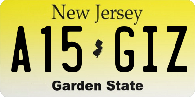 NJ license plate A15GIZ