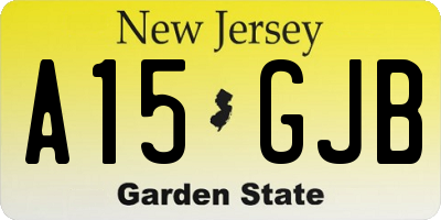 NJ license plate A15GJB
