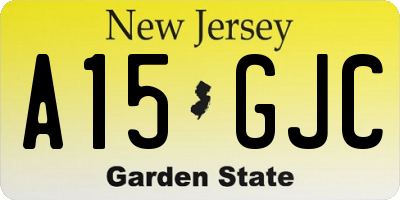 NJ license plate A15GJC