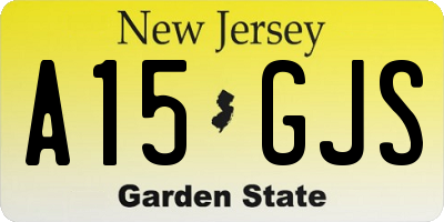 NJ license plate A15GJS