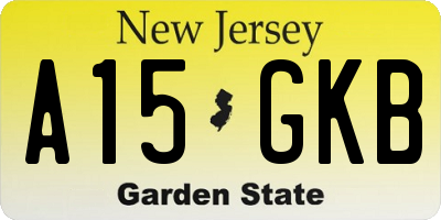 NJ license plate A15GKB