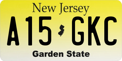NJ license plate A15GKC