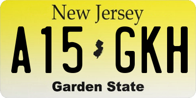 NJ license plate A15GKH