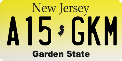 NJ license plate A15GKM