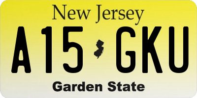 NJ license plate A15GKU