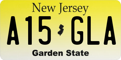 NJ license plate A15GLA