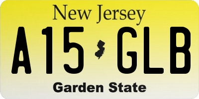 NJ license plate A15GLB