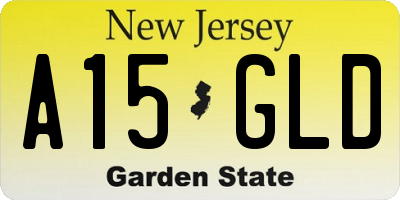 NJ license plate A15GLD
