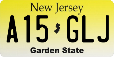 NJ license plate A15GLJ