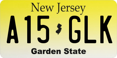 NJ license plate A15GLK