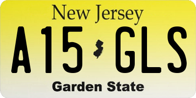 NJ license plate A15GLS