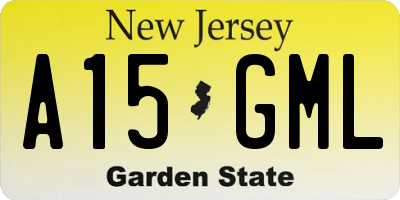 NJ license plate A15GML