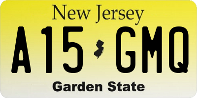 NJ license plate A15GMQ