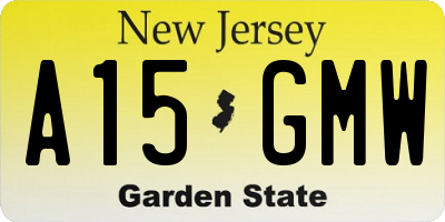 NJ license plate A15GMW