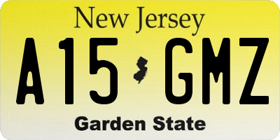 NJ license plate A15GMZ