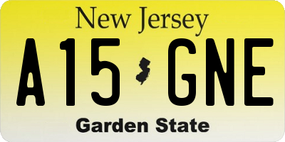 NJ license plate A15GNE