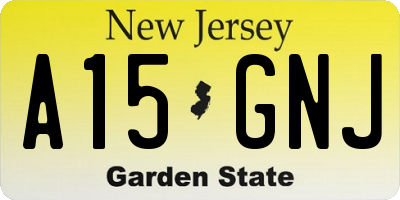 NJ license plate A15GNJ
