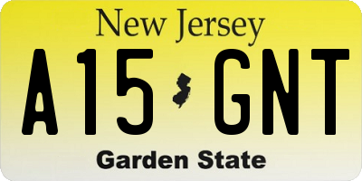 NJ license plate A15GNT