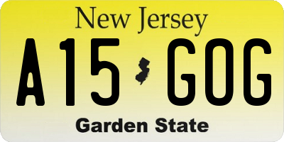 NJ license plate A15GOG