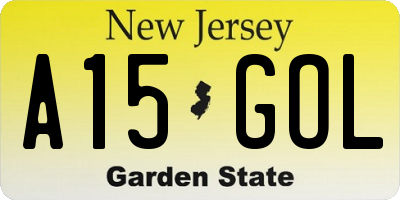 NJ license plate A15GOL