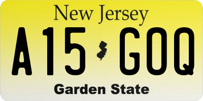 NJ license plate A15GOQ