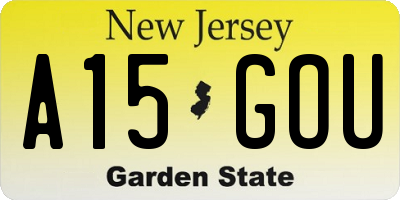 NJ license plate A15GOU