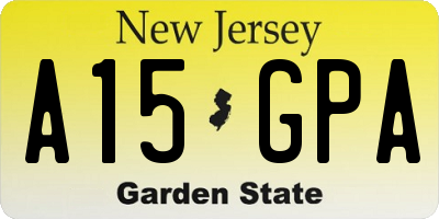 NJ license plate A15GPA